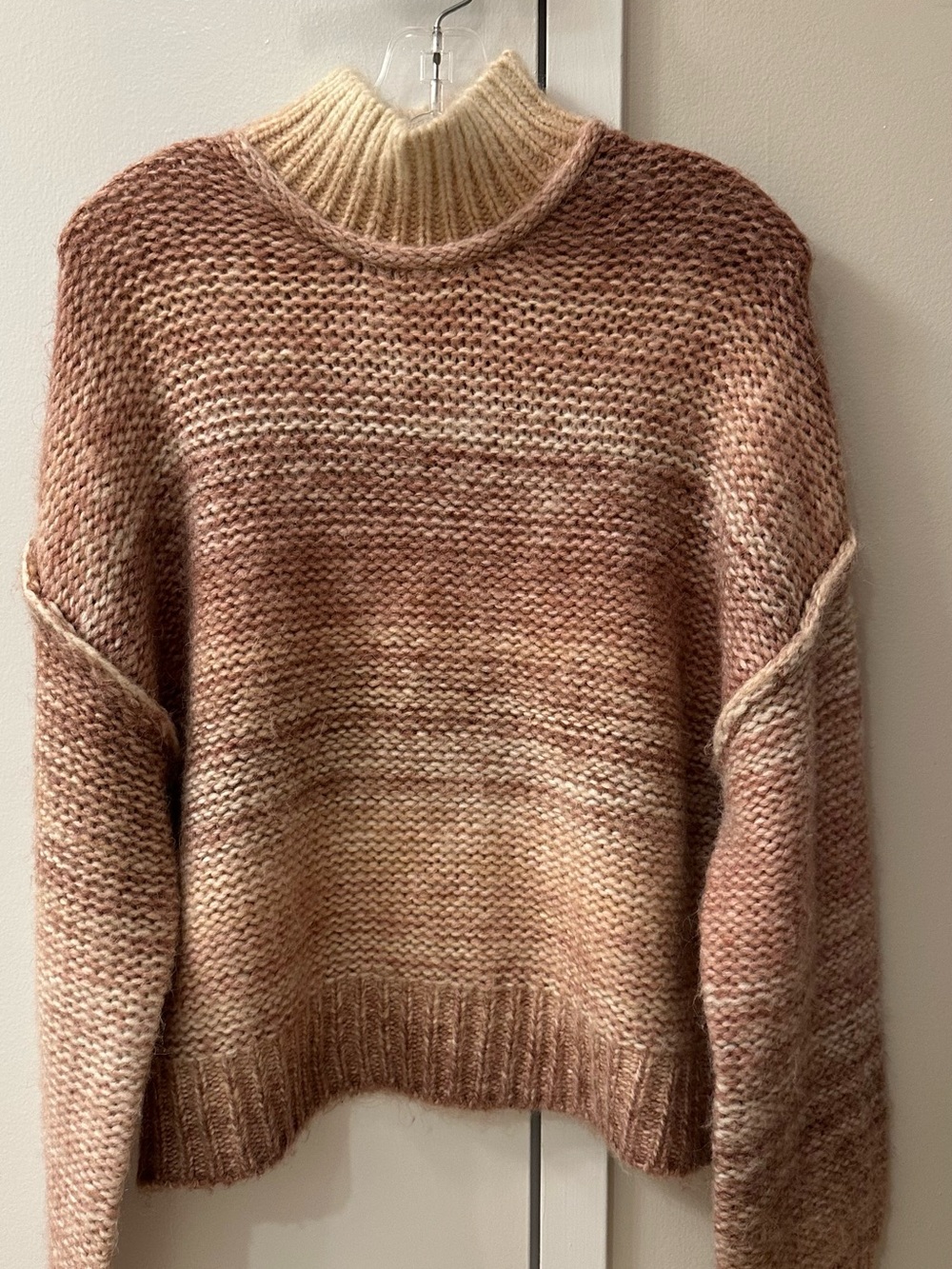 Rachel Zoe Blush and Cream Ombre Turtleneck Sweater
